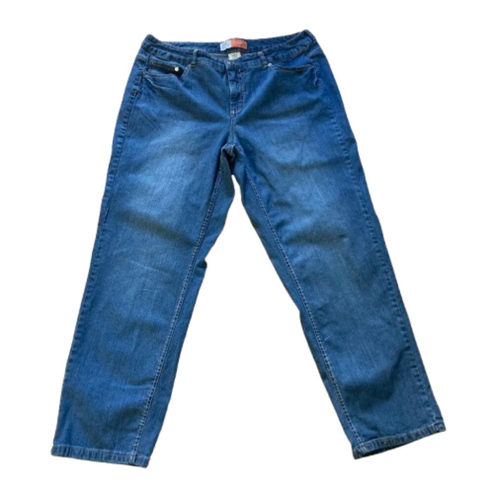 Just My Size Women's Jeans Classic Med. Blue Stretch Mid Rise Straight Legs, 18W